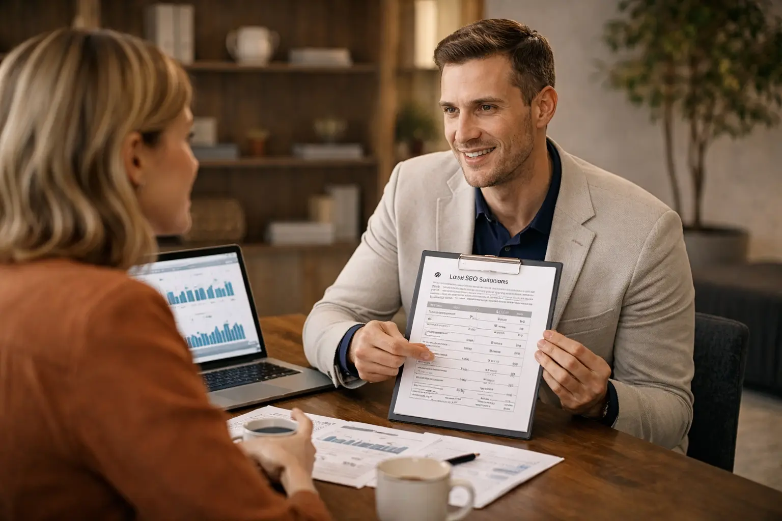 Local SEO consultation discussing the right solution for business growth