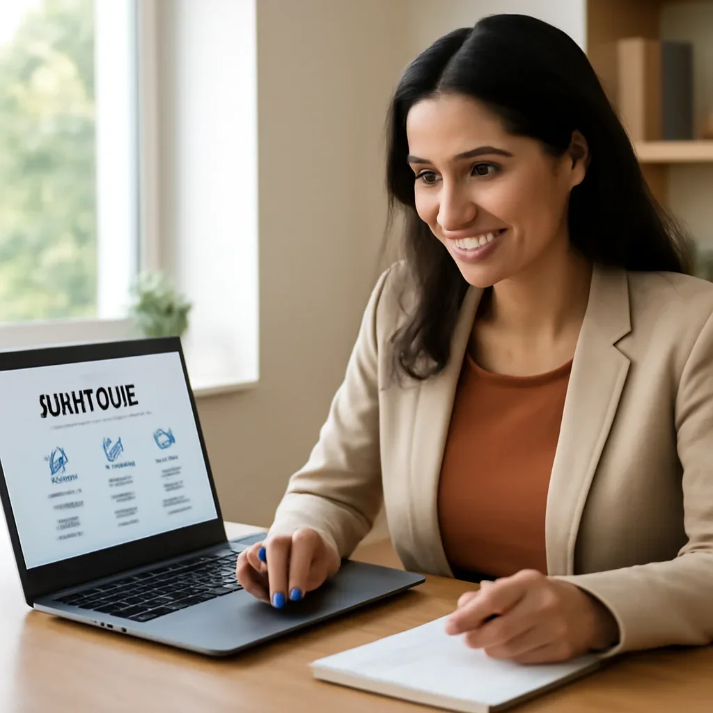 Canadian business owner reviewing local SEO feature options and campaign priorities