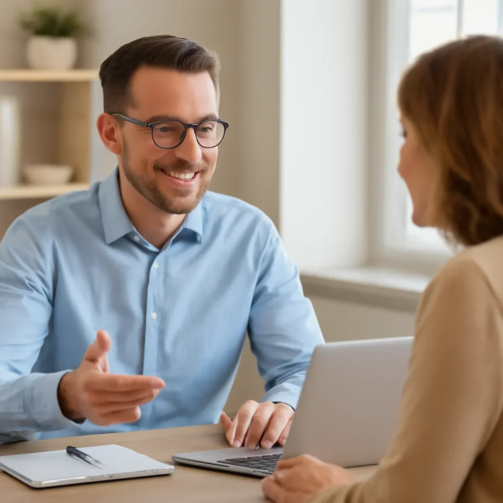 Business owner discussing Google Business Profile audit findings, priority fixes, and local SEO next steps