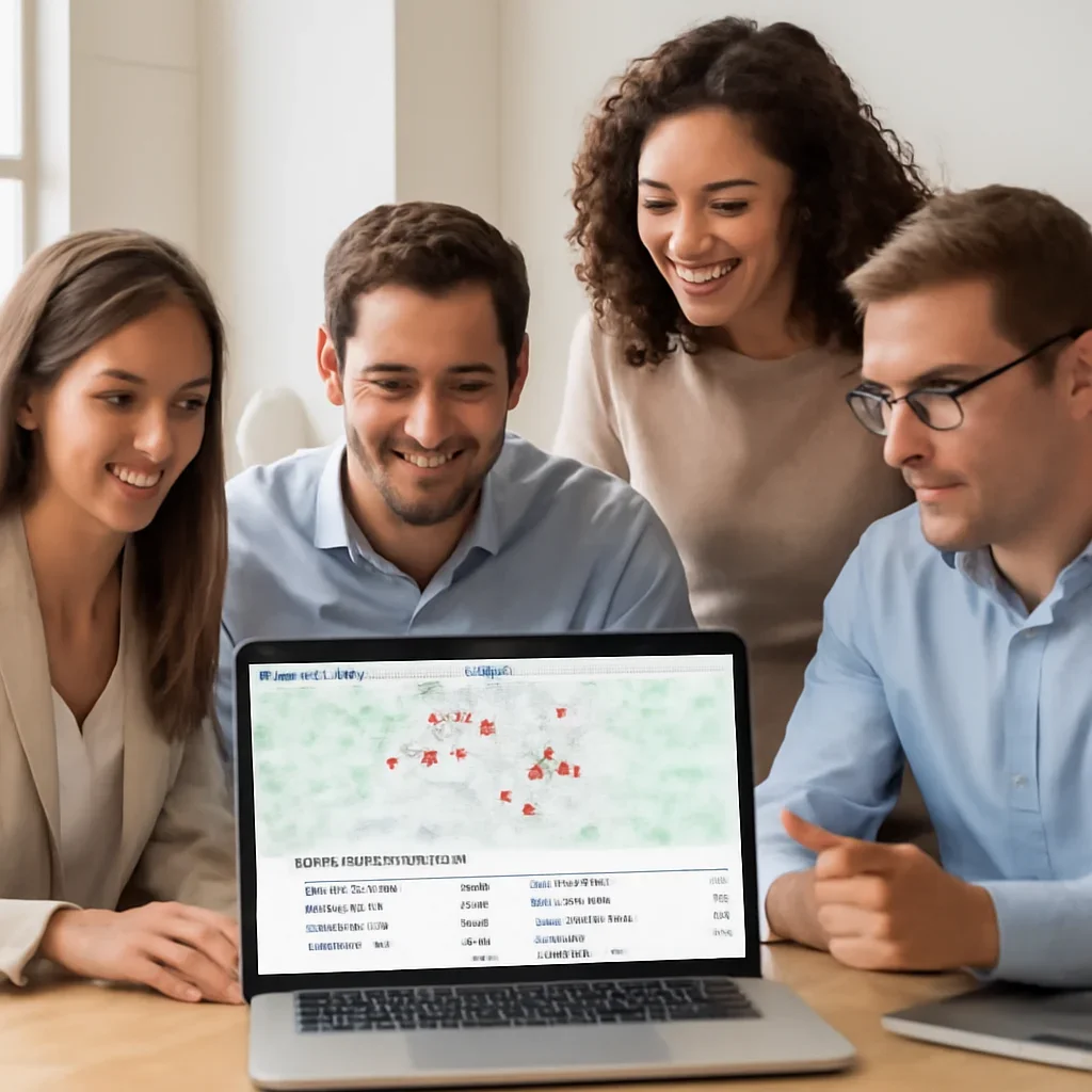 Team reviewing local lead opportunities and map visibility in Kitchener