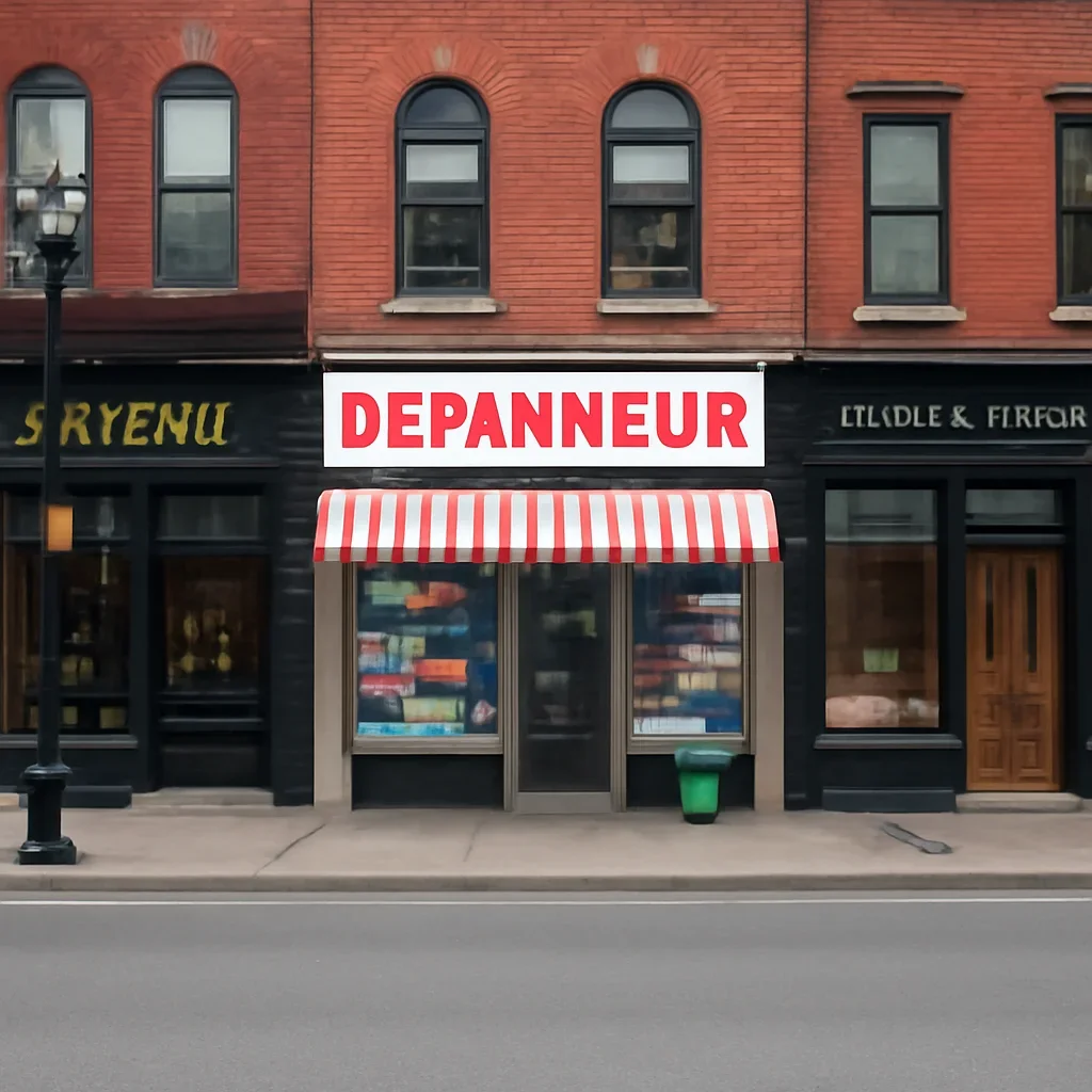 Street-level business setting that reflects the local market in Montreal