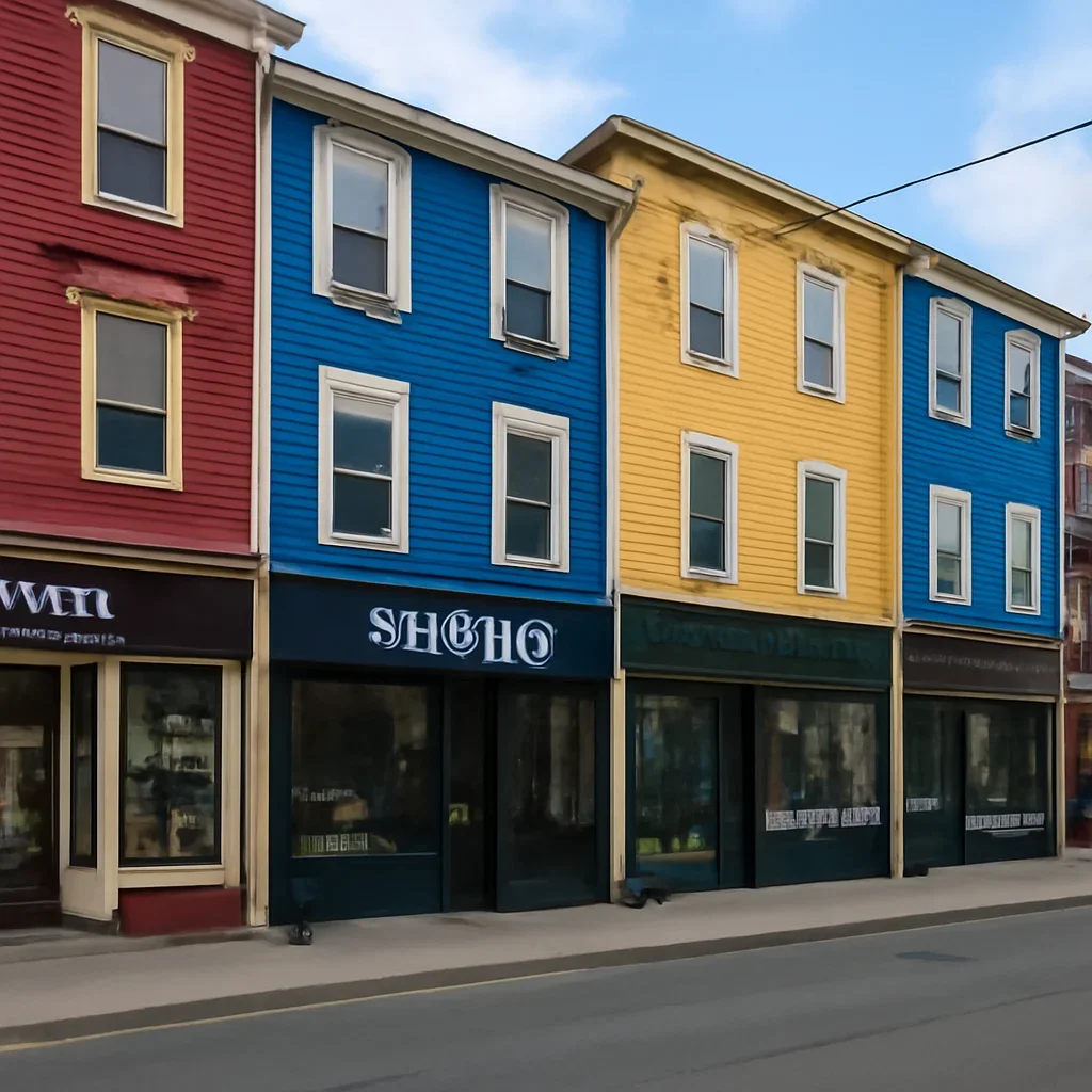 Street-level business setting that reflects the local market in St. John's
